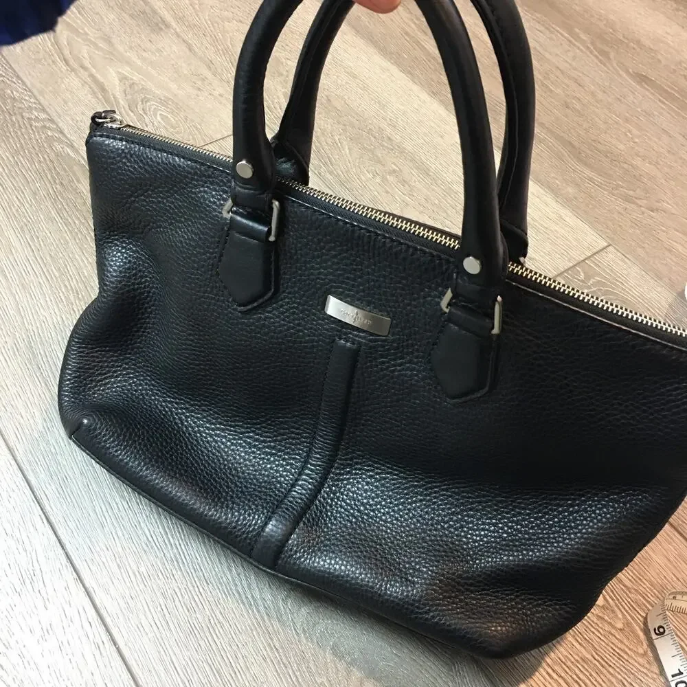 Cole Haan Black Pebbled Leather HandBag Tote Bag